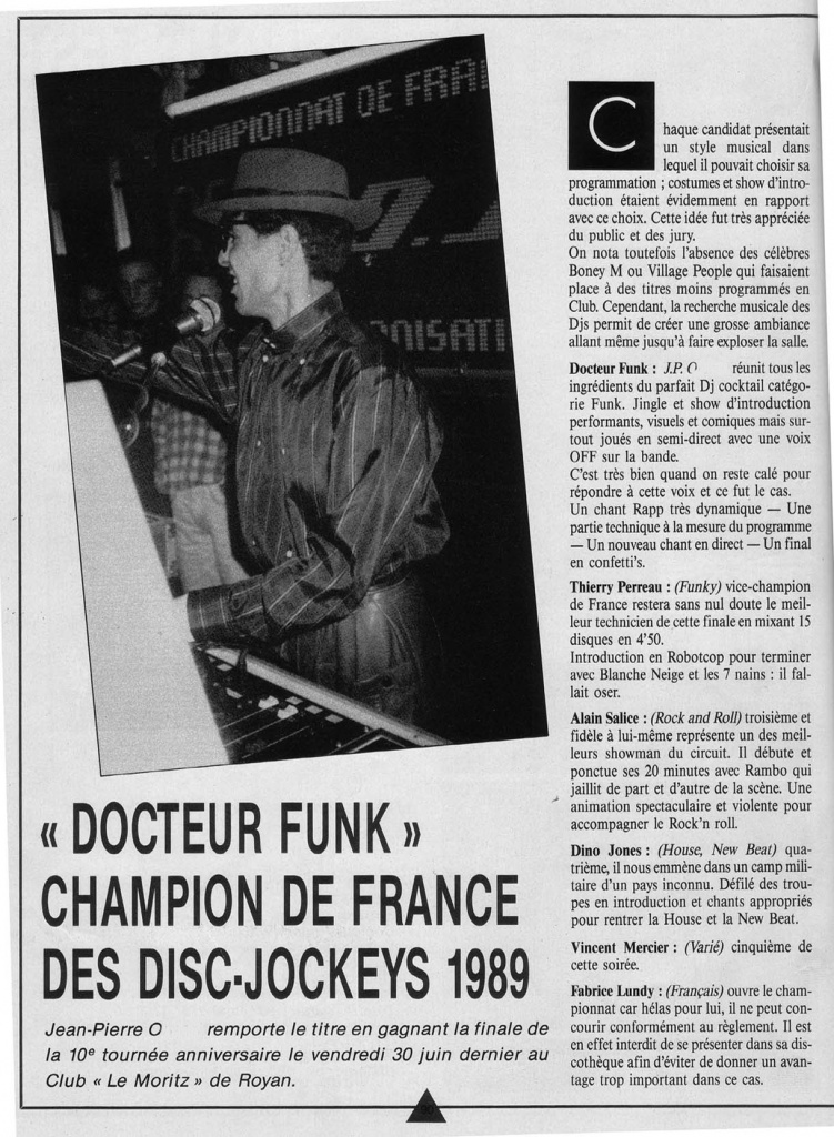 DJ ourari jean pierre champion de france 1989